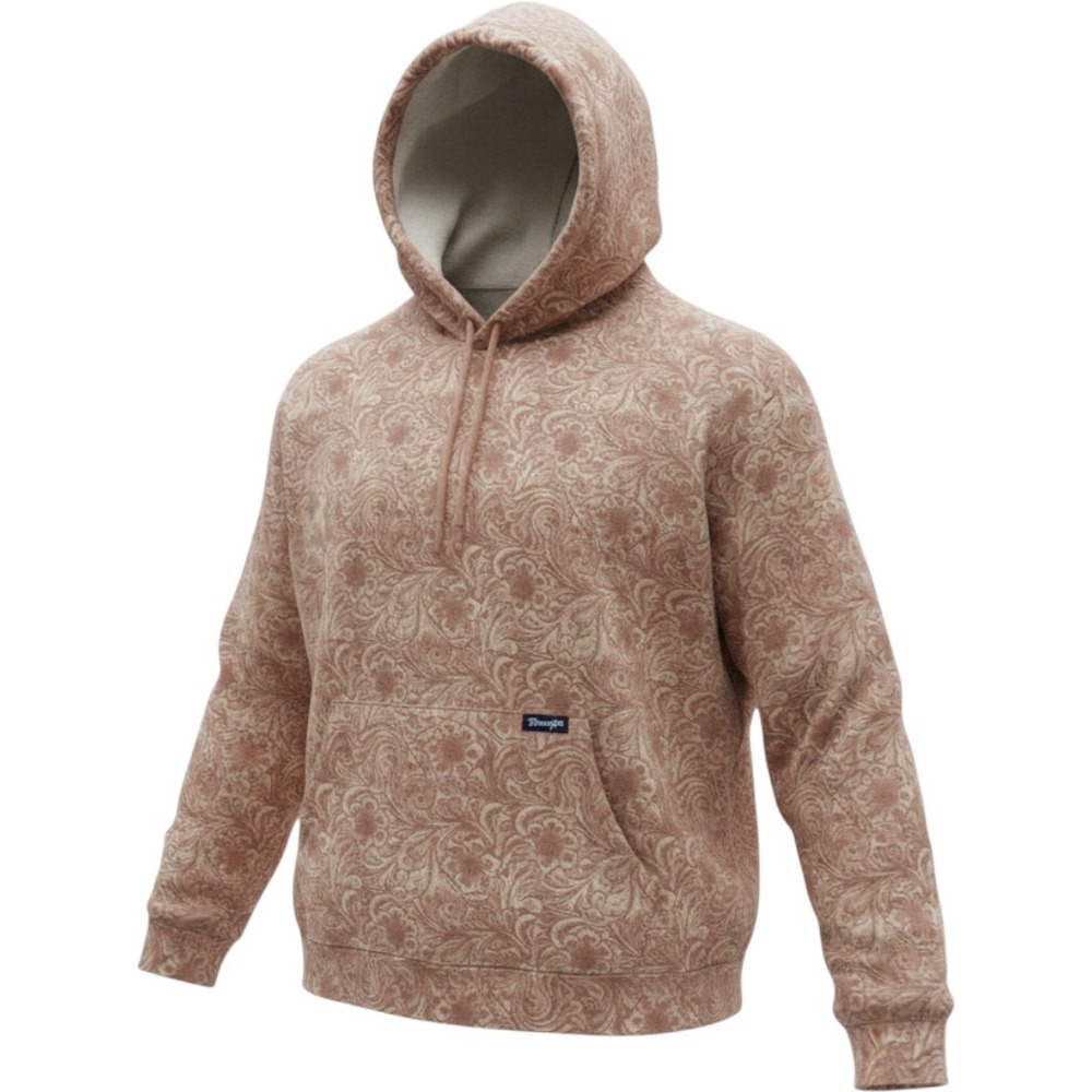 Wrangler Retro Hoodie Womens XL Tan Floral Paisley Western Pullover Excellent